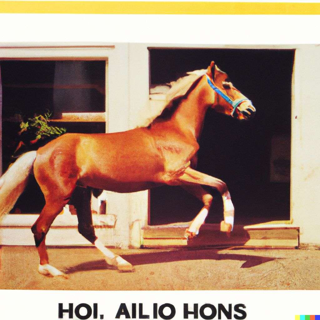 a horse, advertisement from the '70s